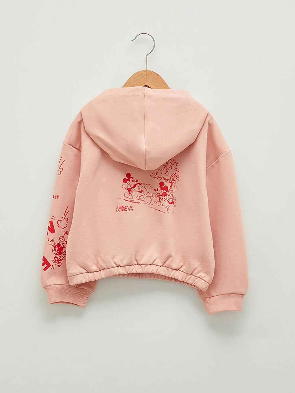 Толстовка с капюшоном с принтом Минни Маус с длинным рукавом для девочек-1