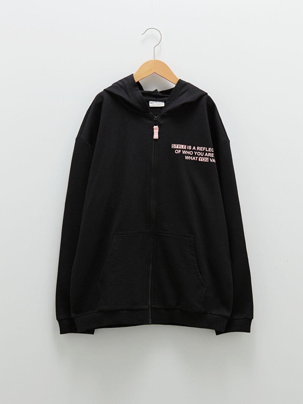 Толстовка на блискавці з капюшоном, з принтом, довгий рукав, для дівчаток