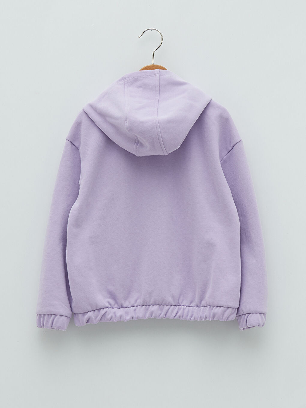 LCW Kids Lila Kapüşonlu Nakışlı Uzun Kollu Kız Çocuk Fermuarlı Sweatshirt - 1