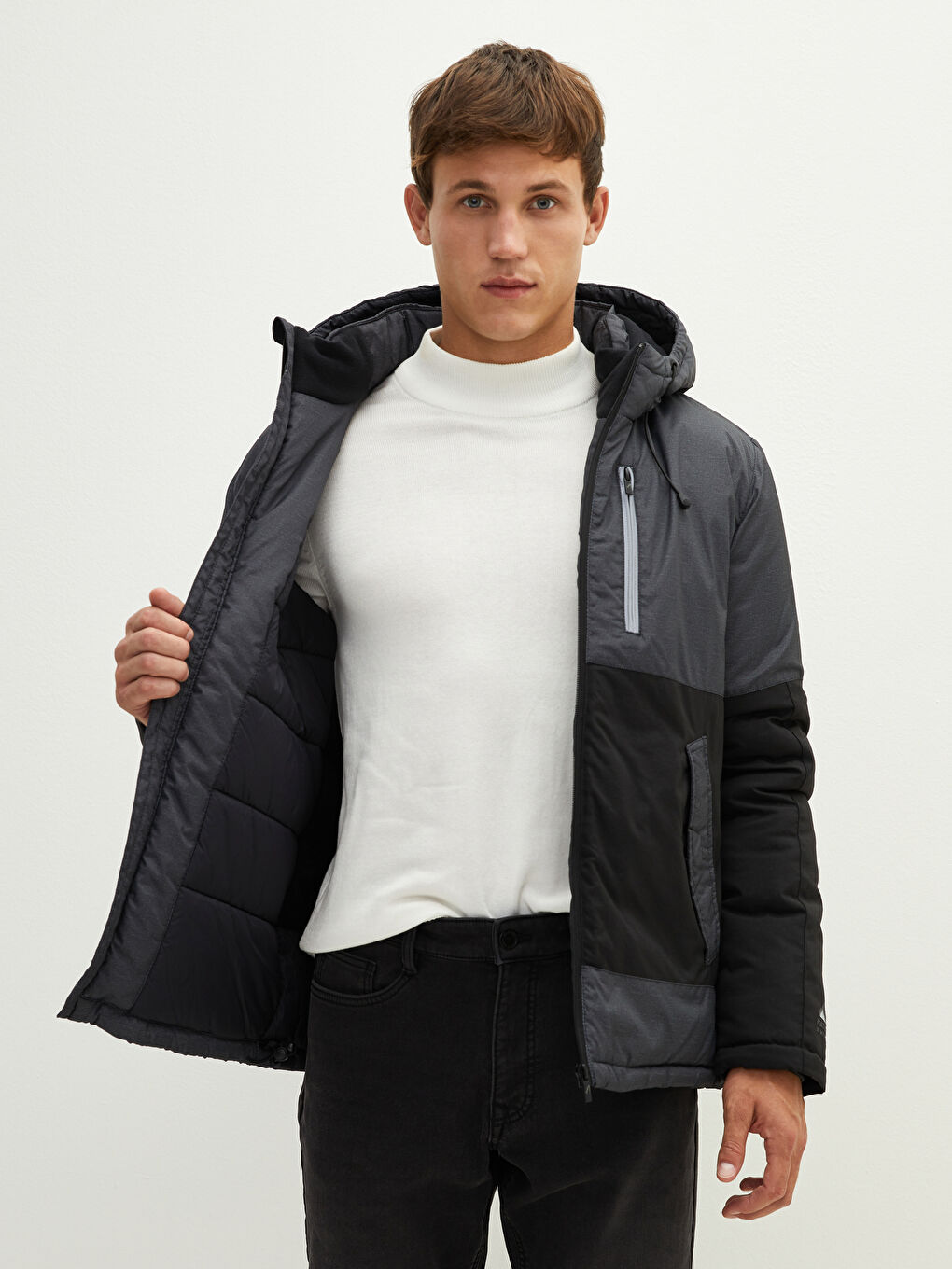 Standard Fit Hooded Men's Coat-3
