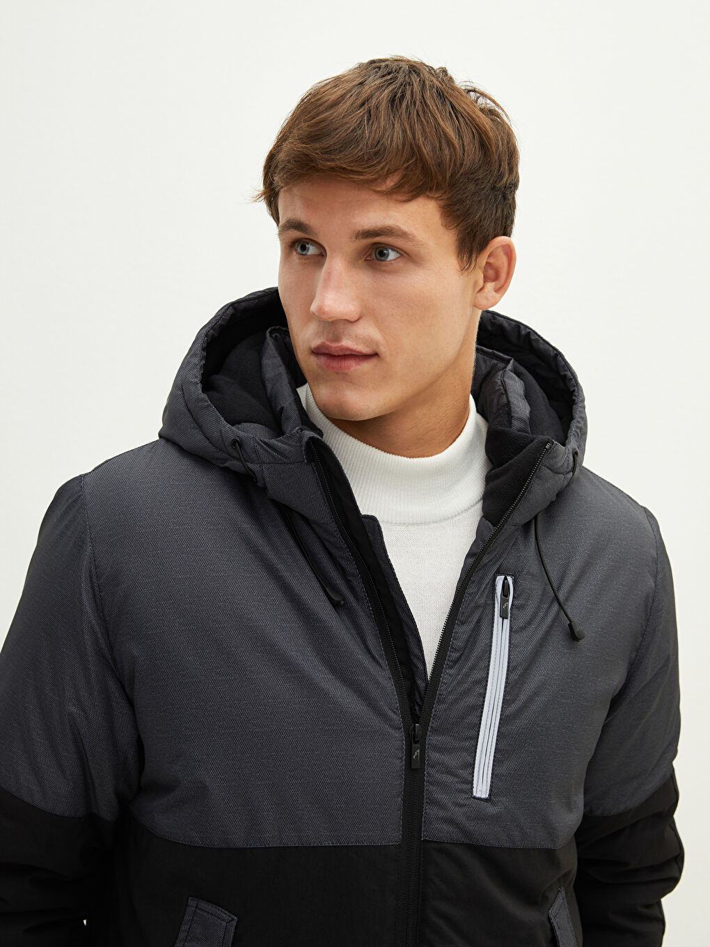 Standard Fit Hooded Men's Coat-5