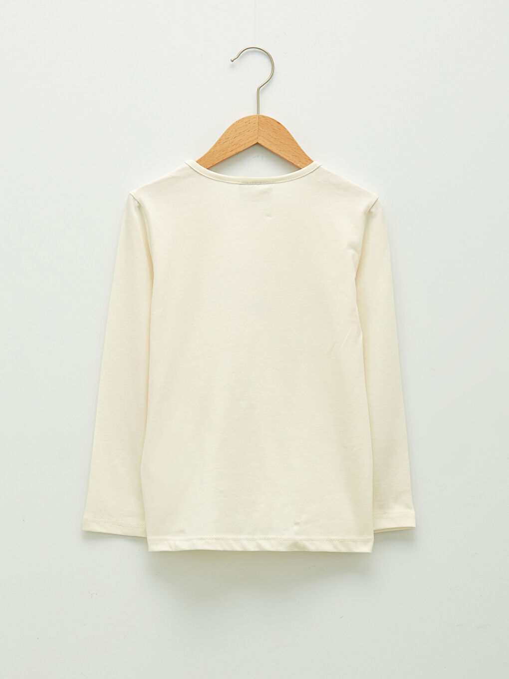 Crew Neck Printed Long Sleeve Cotton Girl T-shirt-1