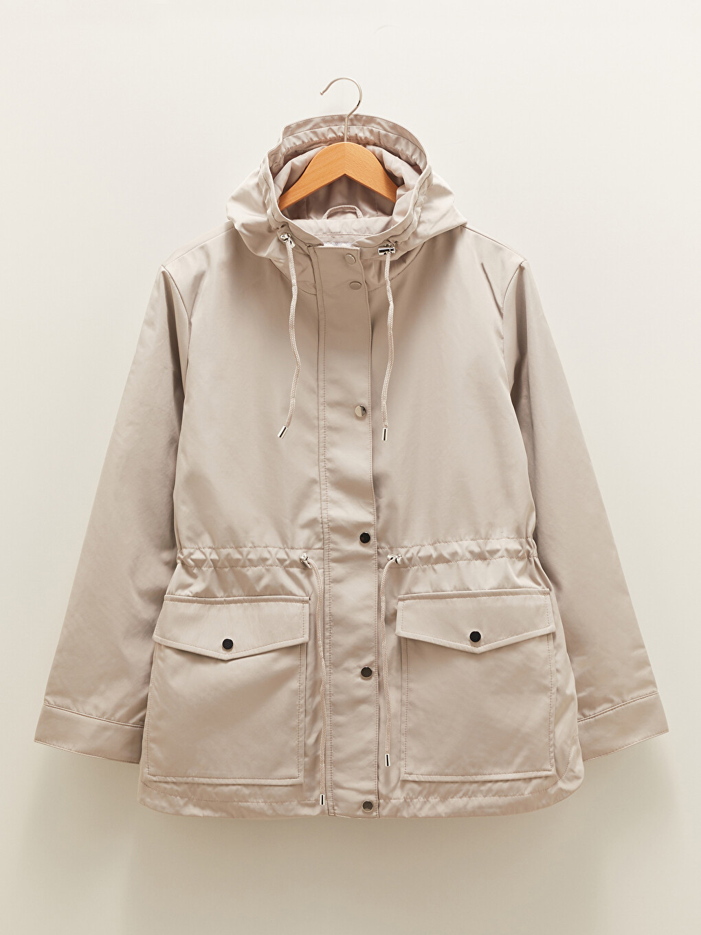 Hooded Collar Straight Pocket Detailed Long Sleeve Women's Parka-7