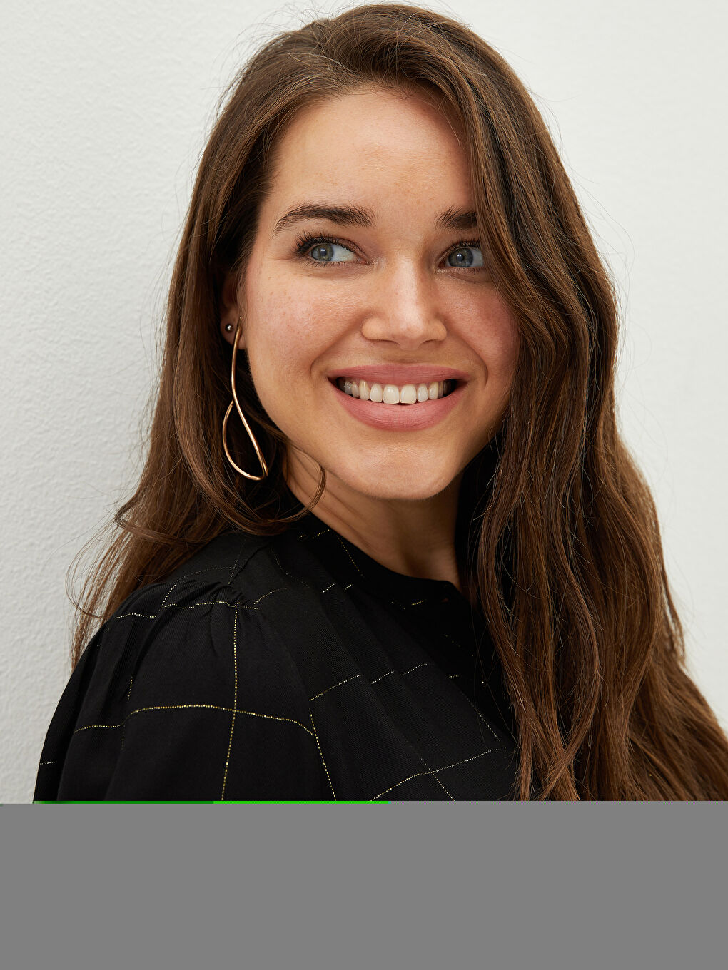 Crew Neck Plaid Long Sleeve Women's Tunic-3