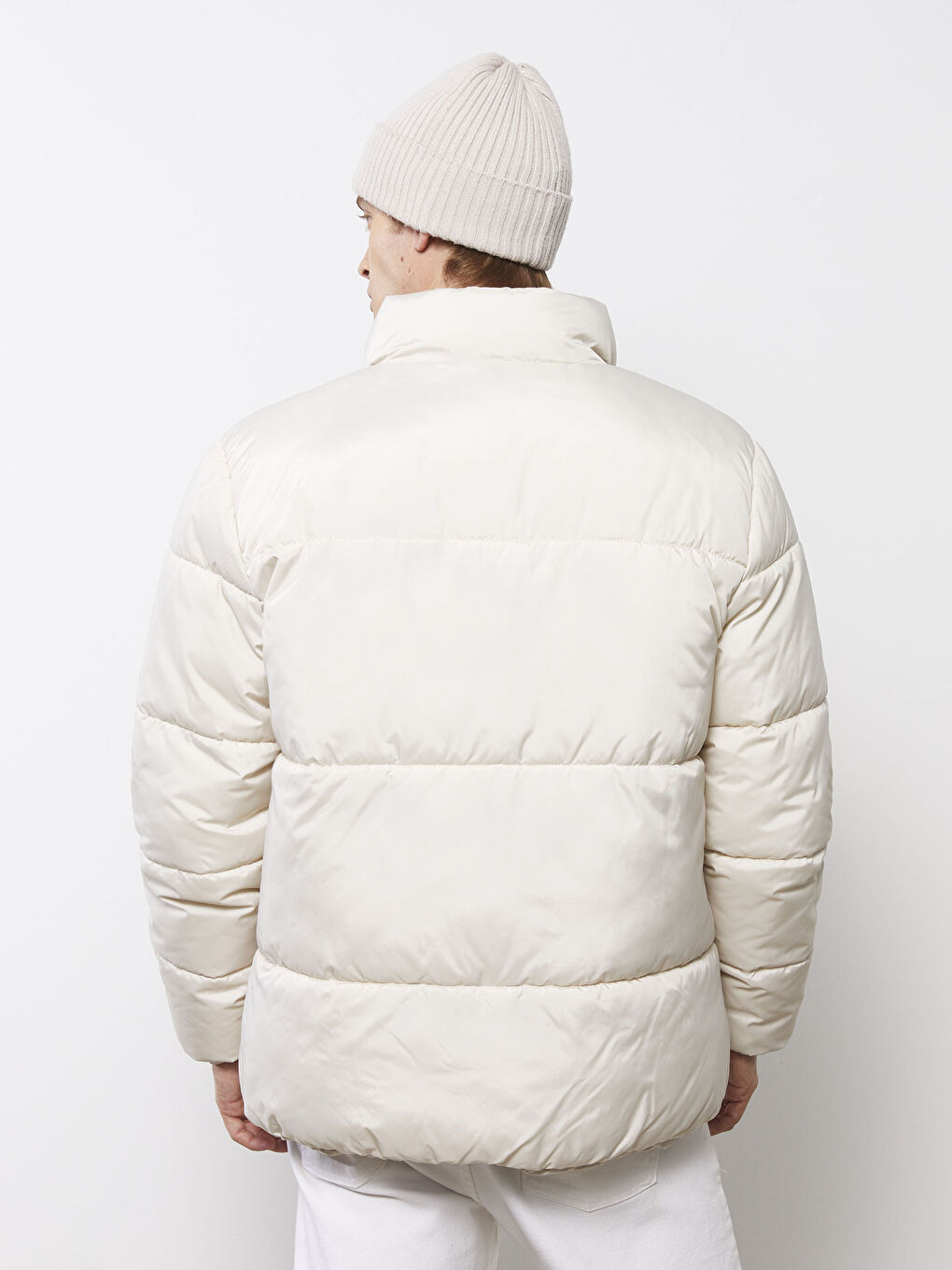 Manteau Bouffant à Col Cheminée Svelte pour Hommes-5