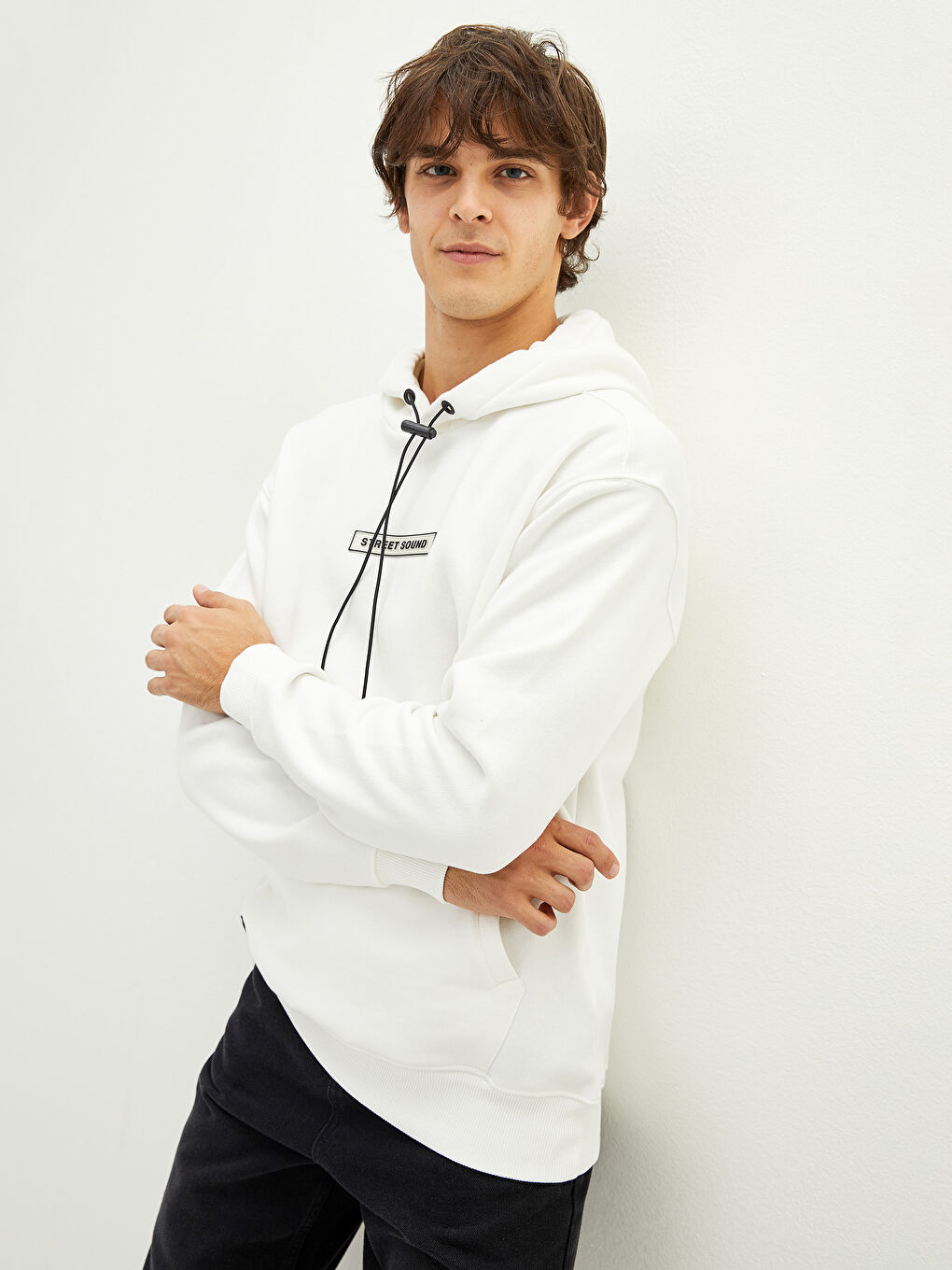 Long Sleeve Printed Thick Men's Thick Hoodie-3