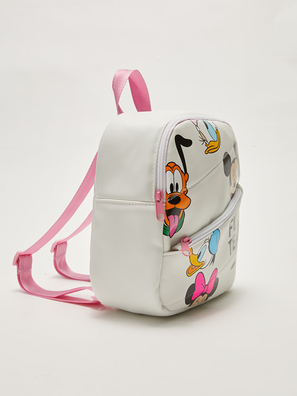 Beyaz Mickey ve Minnie Mouse Lisanslı Kız Çocuk Sırt Çantası-1