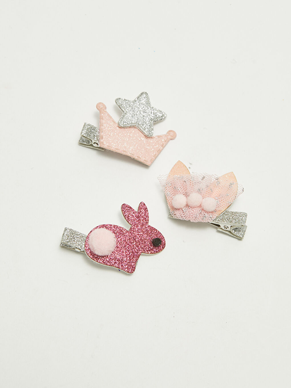 Қыздардың жылтыр шаш қыстырғышы 3 данадан тұратын