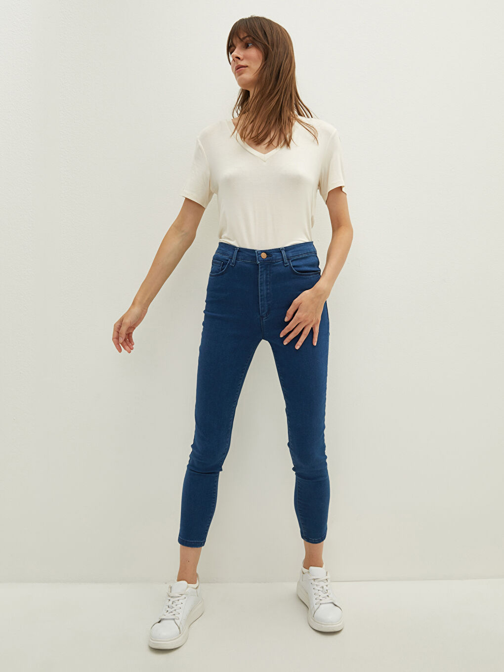 Mavi Yüksek Bel Mercury Skinny Fit Cep Detaylı Kadın Jean Pantolon-1