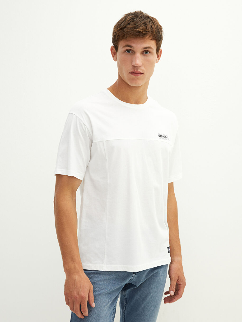 Crew Neck Short Sleeve Printed Combed Cotton Men's T-shirt-2