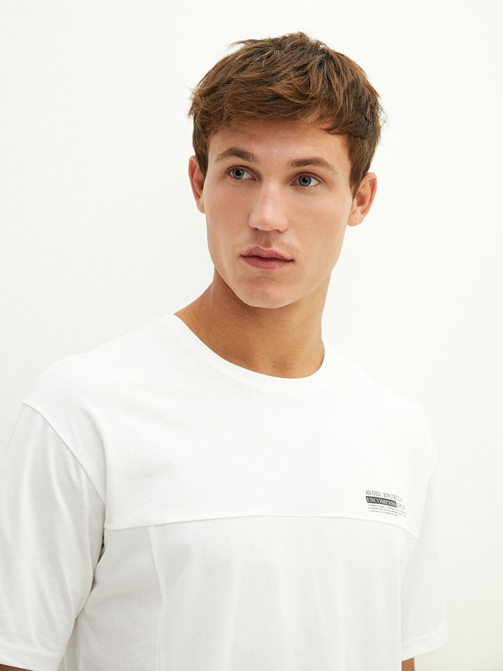 Crew Neck Short Sleeve Printed Combed Cotton Men's T-shirt-4