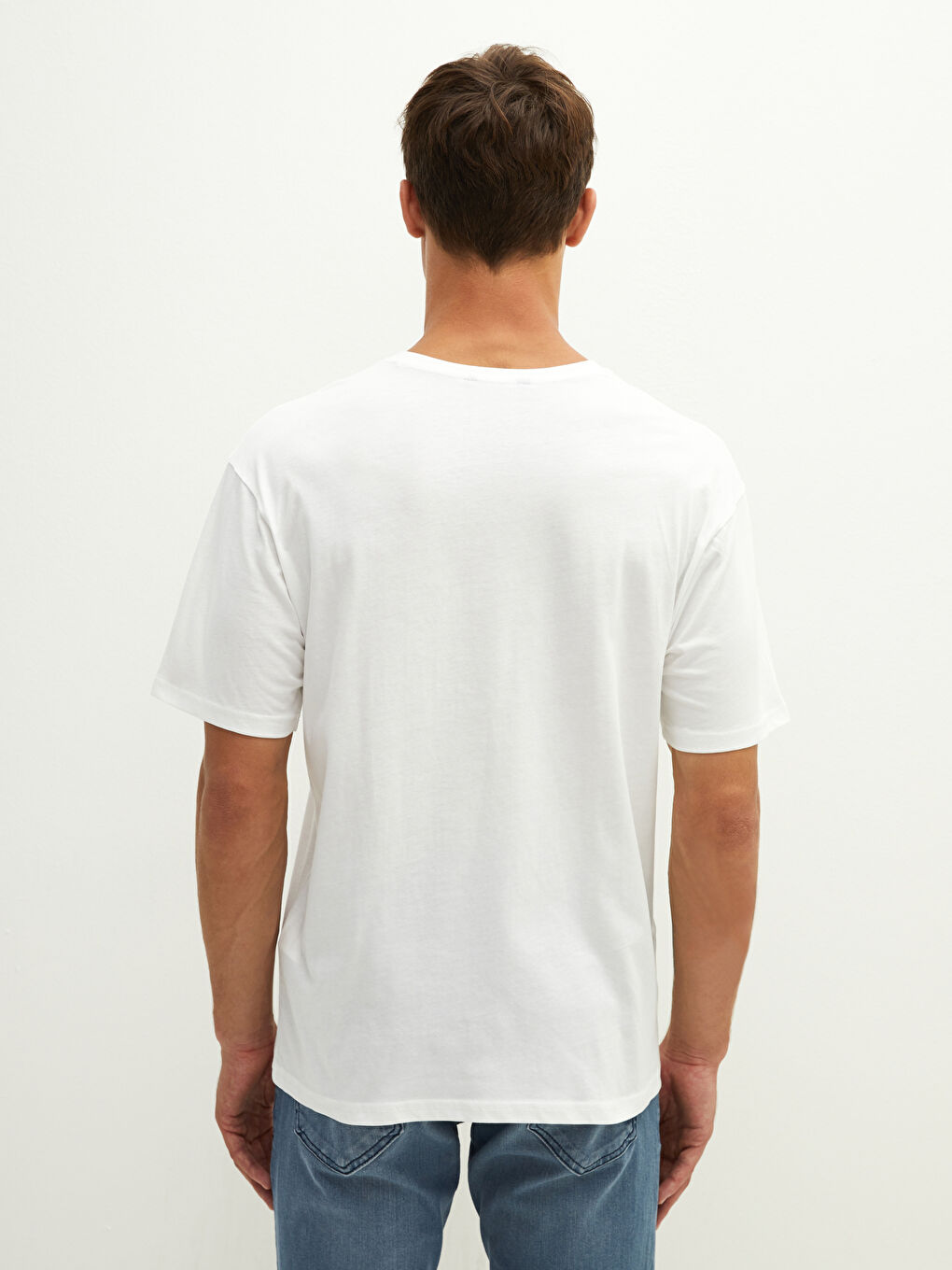 Crew Neck Short Sleeve Printed Combed Cotton Men's T-shirt-5