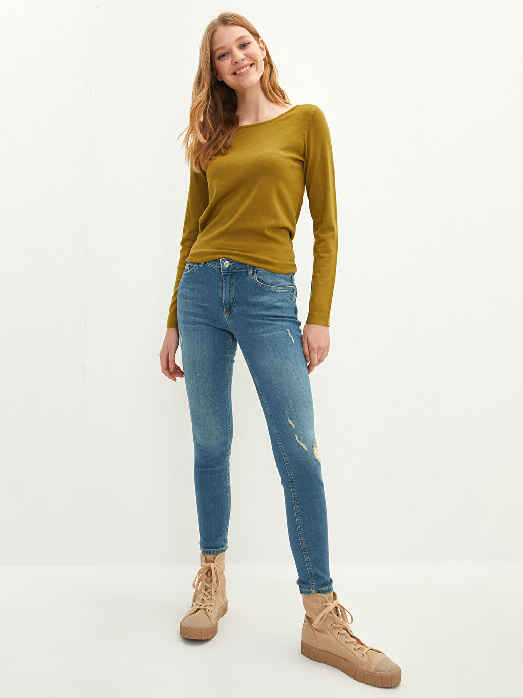 LCW Jeans Normal Waist Mercury Skinny Fit Women's Rodeo Jean Trousers with Pocket Detail -W19687Z8-507