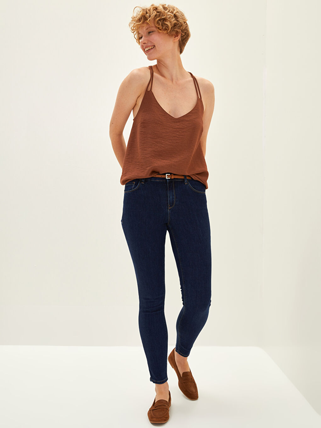 Normal Waist Mercury Skinny Fit Women's Rodeo Jean Trousers with Pocket Detail