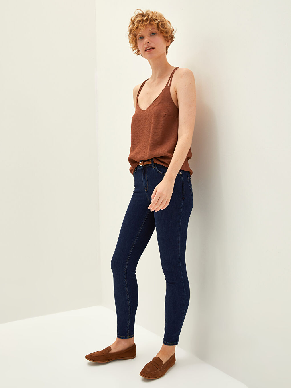 Normal Waist Mercury Skinny Fit Women's Rodeo Jean Trousers with Pocket Detail-1