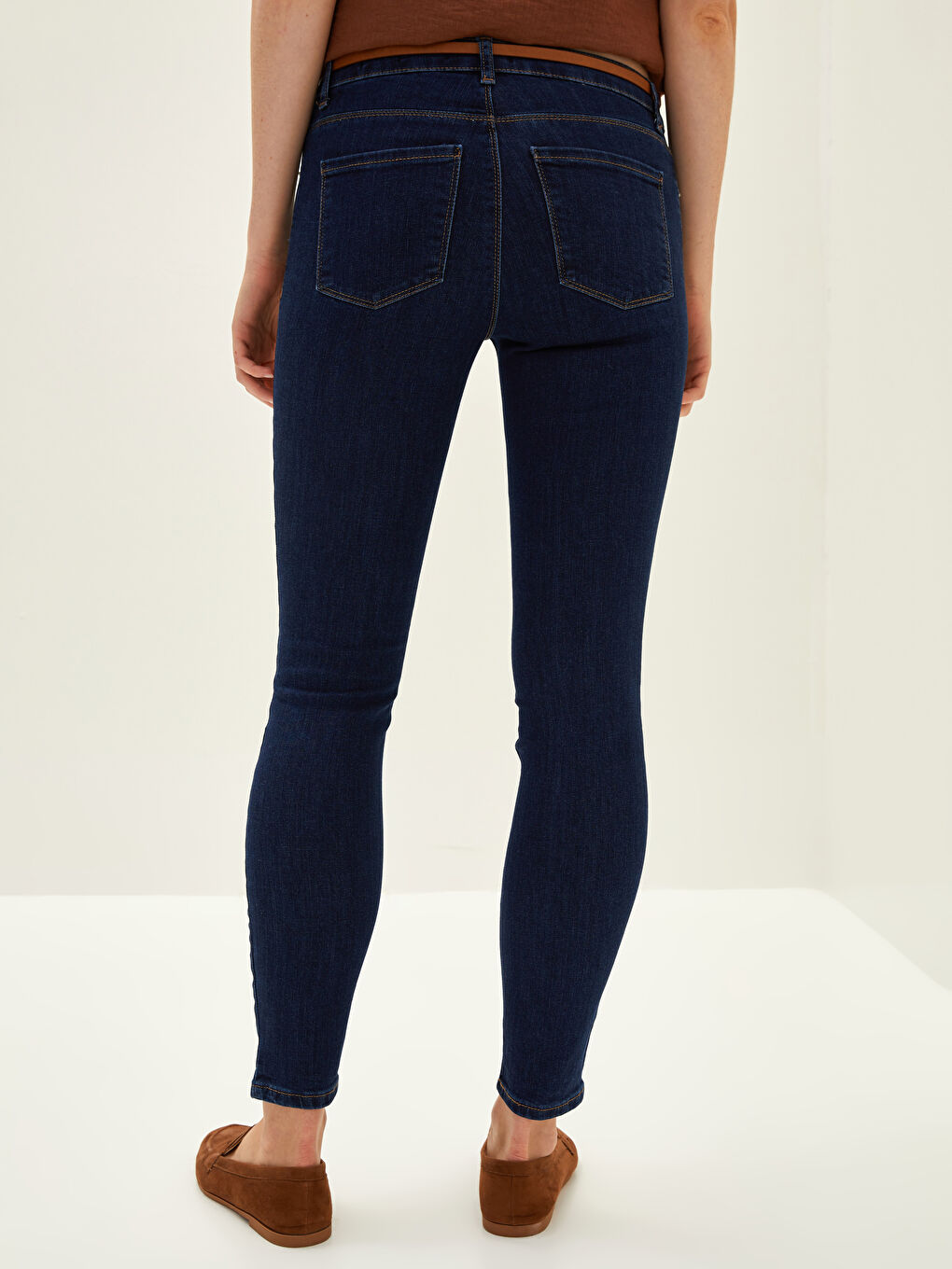 Normal Waist Mercury Skinny Fit Women's Rodeo Jean Trousers with Pocket Detail-3