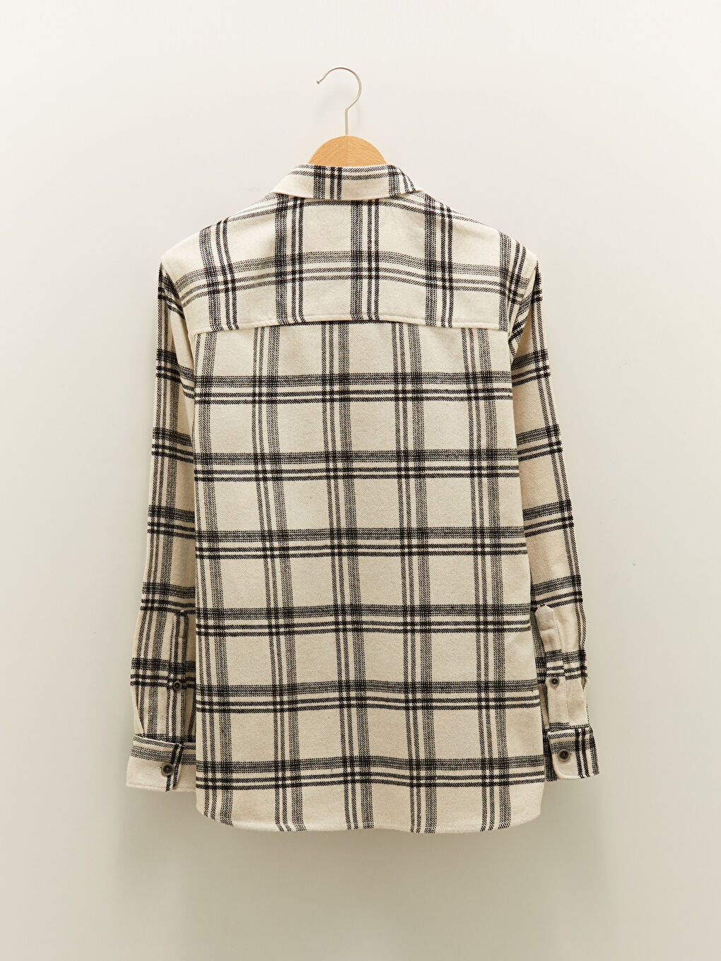 قميص فلانيل رجالي بنقشة مربعات وأكمام طويلة وقصة عادية-7