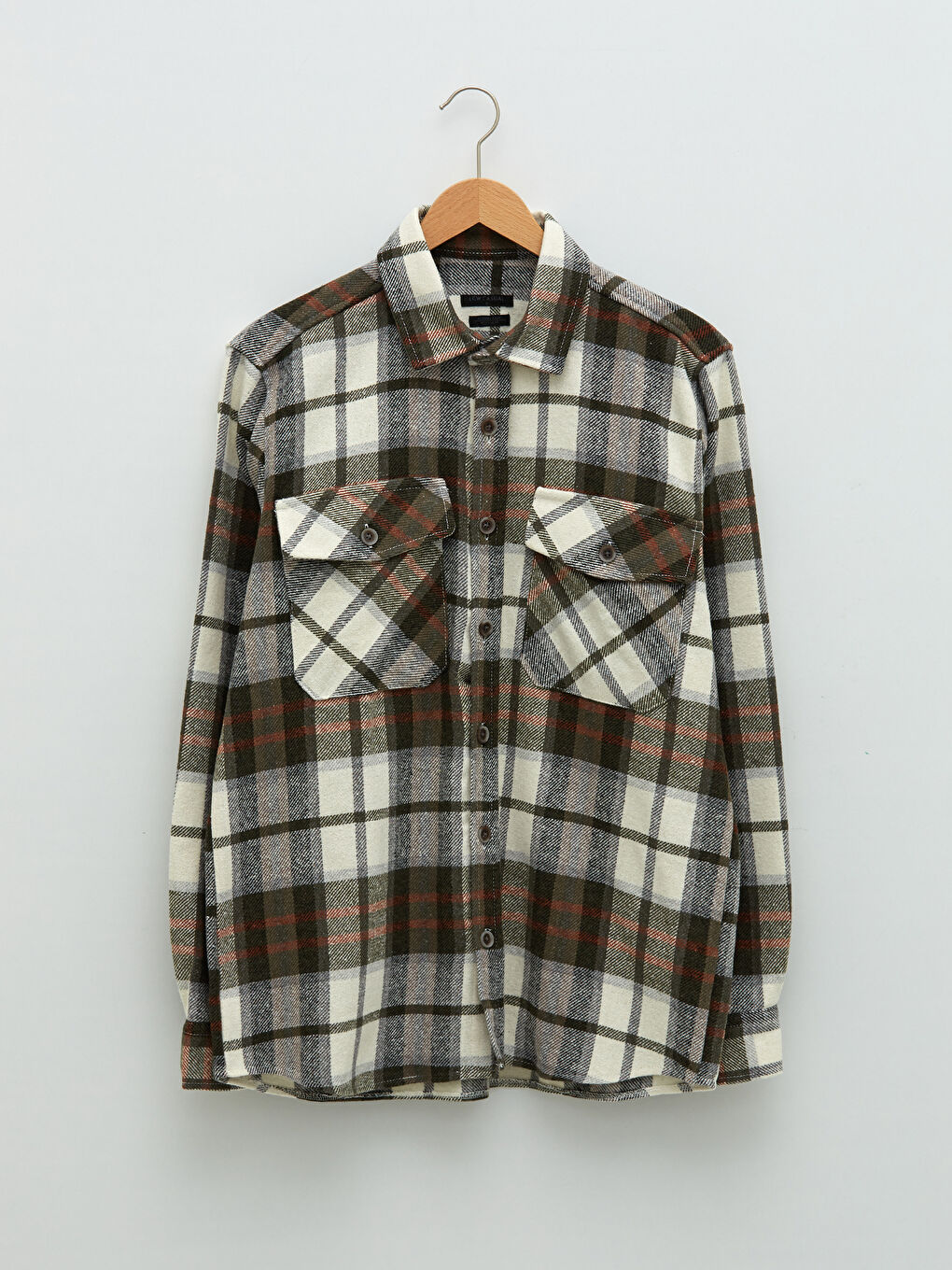 XSIDE Regular Fit Long Sleeve Plaid Men's Flannel Shirt -W19714Z8-LMU