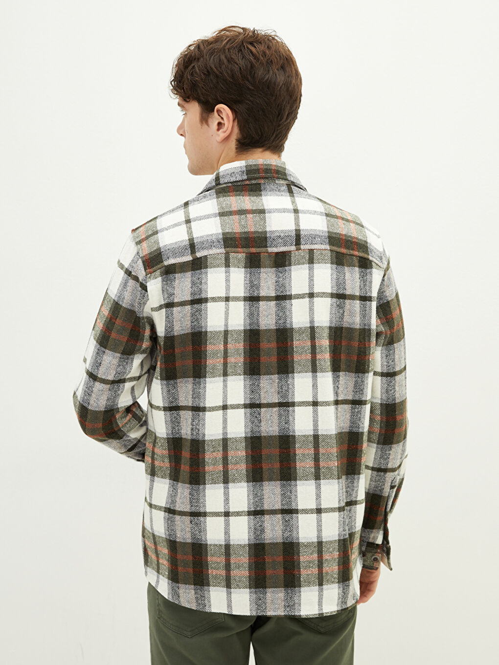 XSIDE Regular Fit Long Sleeve Plaid Men's Flannel Shirt -W19714Z8-LMU