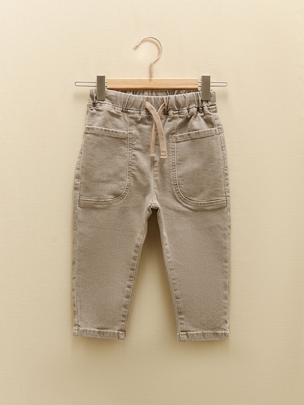 Yeşil Beli Lastikli Erkek Bebek Jean Pantolon