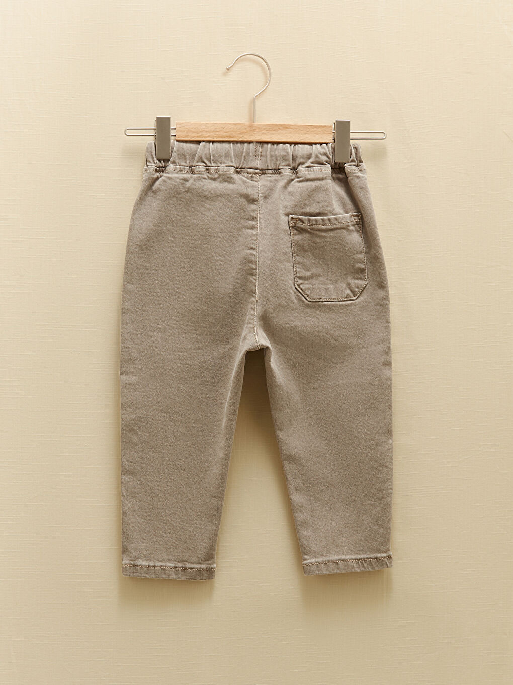 Yeşil Beli Lastikli Erkek Bebek Jean Pantolon-1