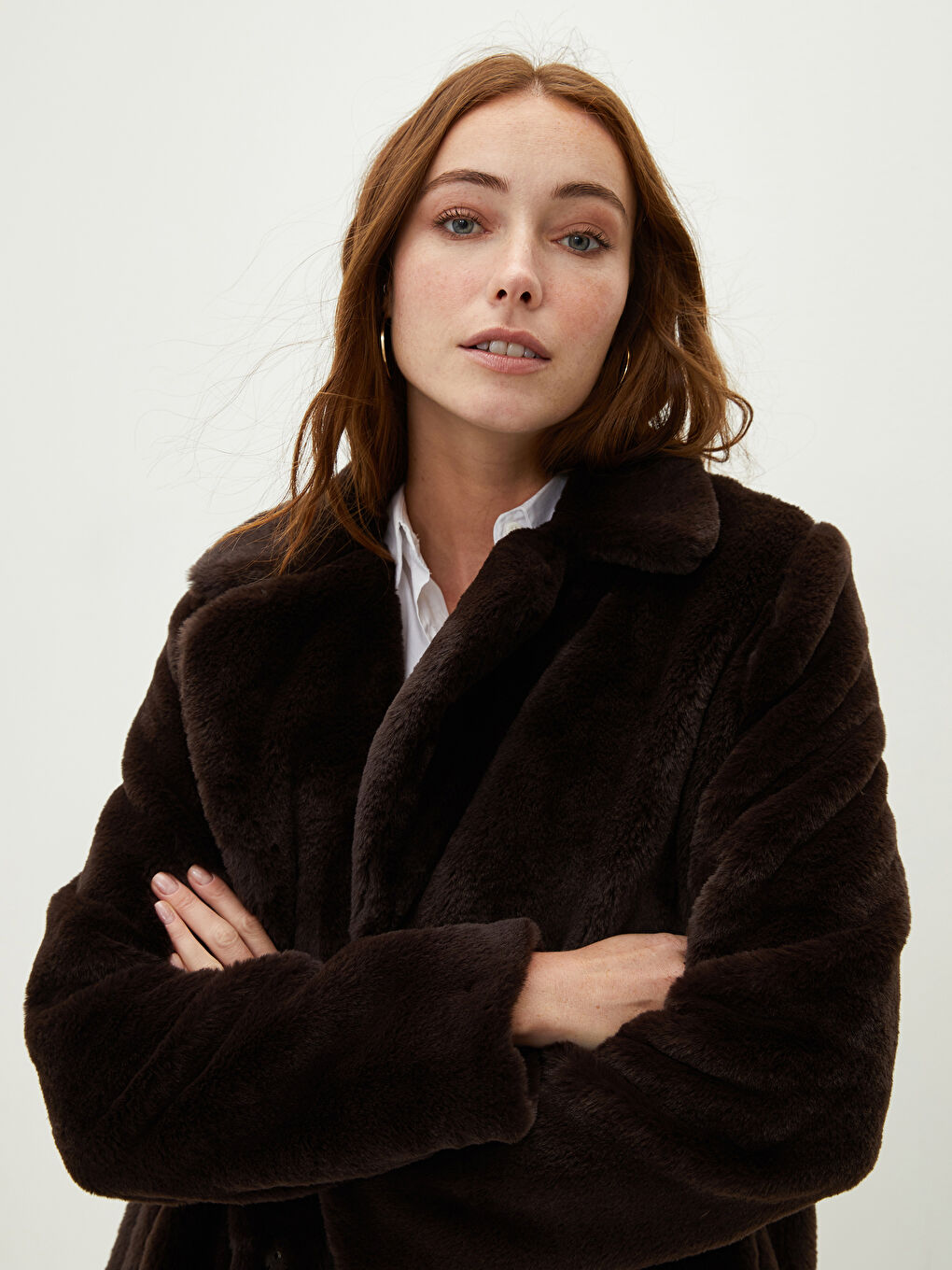 LCWAIKIKI Classic Jacket Collar Straight Pocket Detailed Long Sleeve Thick Women's Coat -W19755Z8-QM4