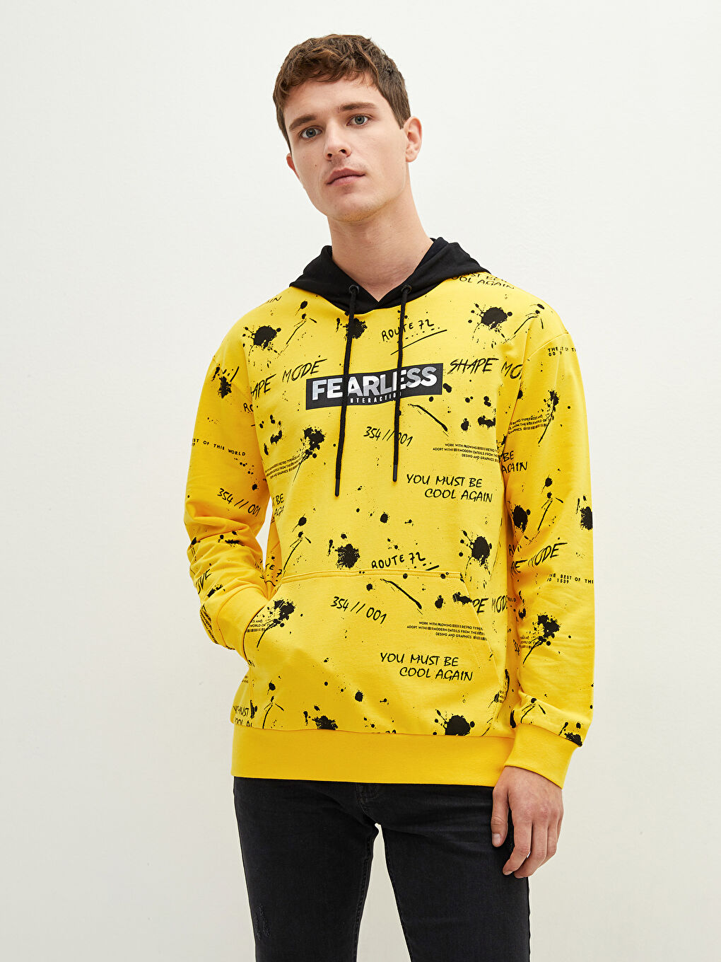 Long Sleeve Printed Men's Hoodie -W19779Z8-PNQ
