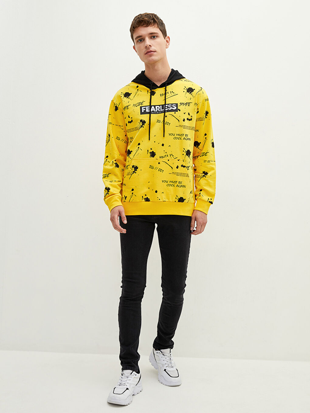 Long Sleeve Printed Men's Hoodie -W19779Z8-PNQ