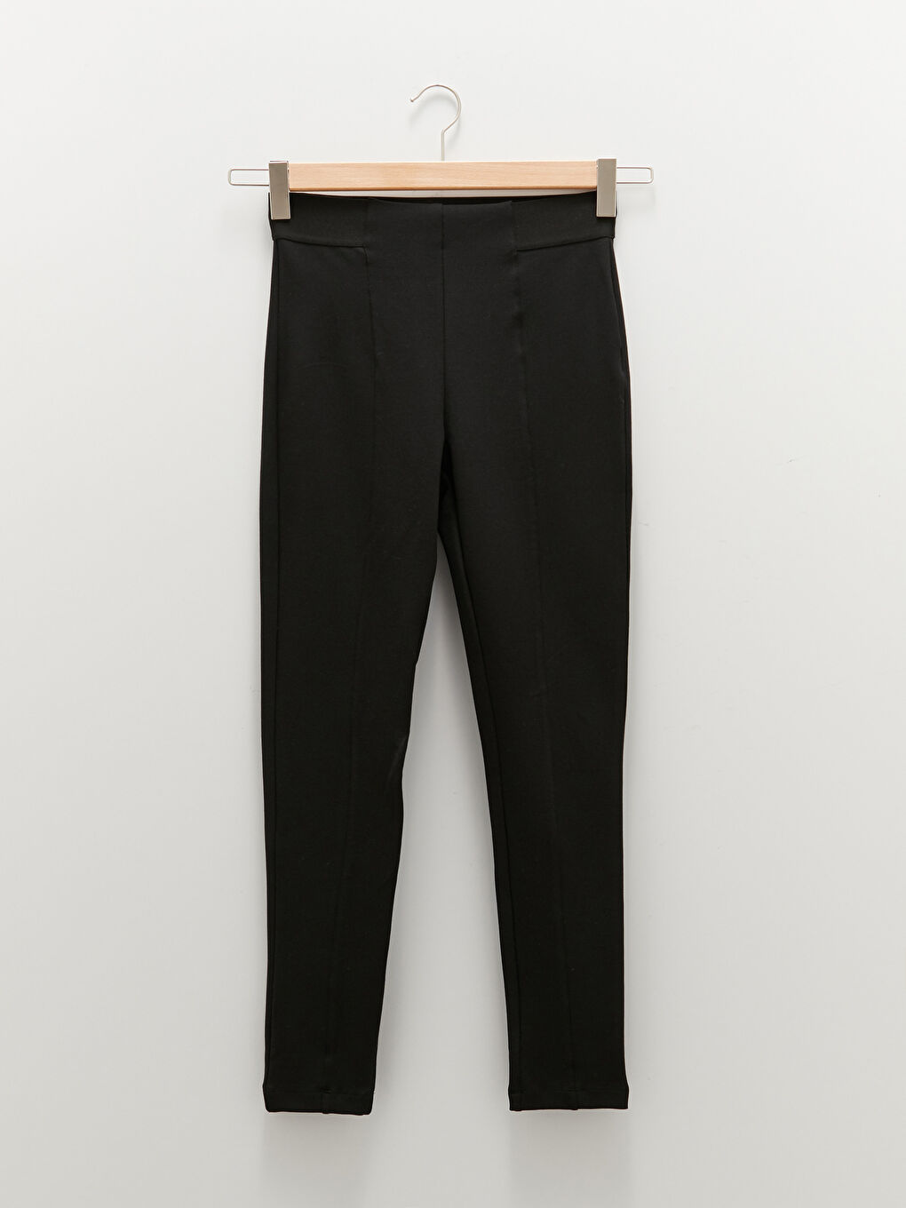 Женские брюки с эластичным поясом, узкого кроя, прямые-5