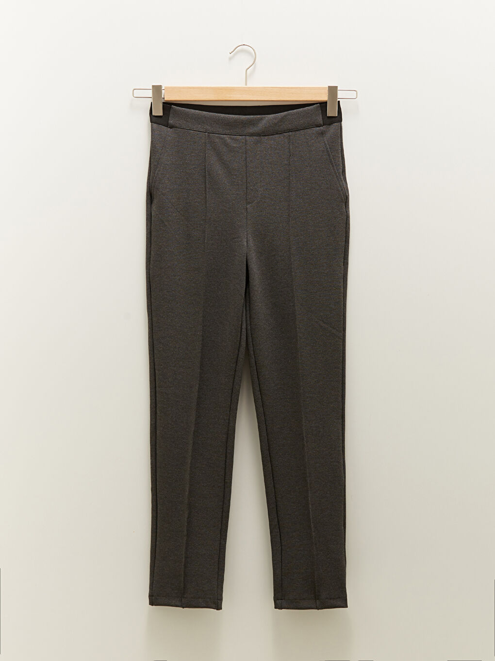 High Waist Slim Fit Women's Straight Pocket Detailed Trousers-5