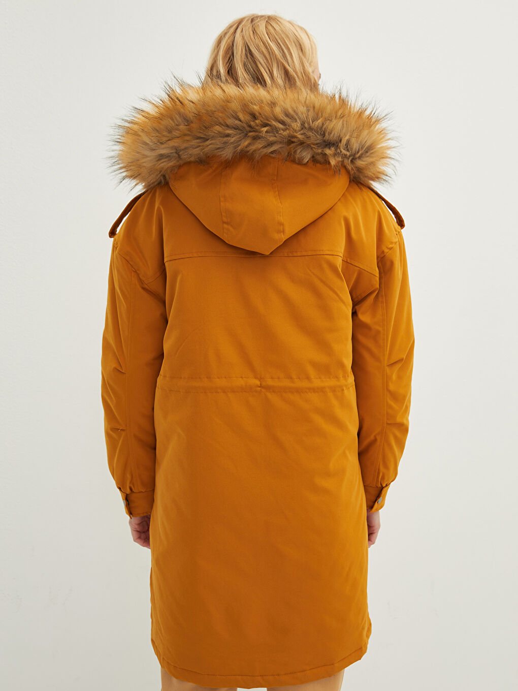 Parka de Damă cu Glugă, Croială Dreaptă și Mânecă Lungă-6
