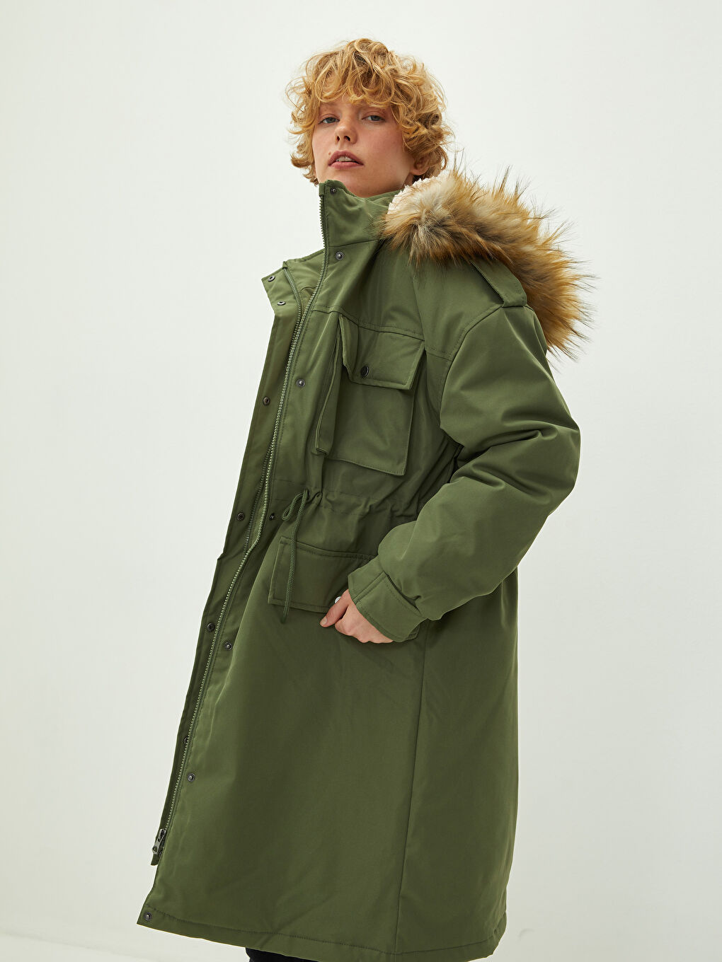 Žena TAMNO ZELENA Puffer jakna/napuhana deblja jakna-1