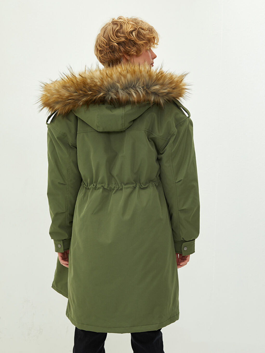 Žena TAMNO ZELENA Puffer jakna/napuhana deblja jakna-4