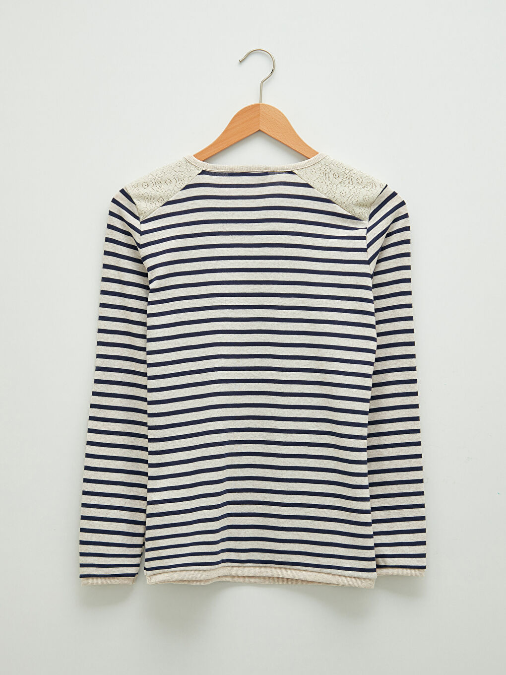 Crew Neck Striped Long Sleeve Women's T-Shirt-6