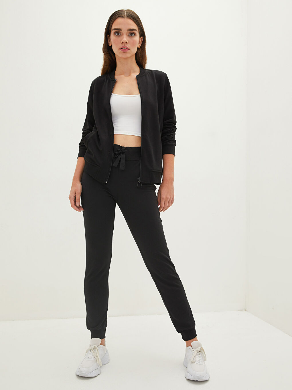 Базовый кардиган с длинным рукавом и воротником колледж для женщин-2