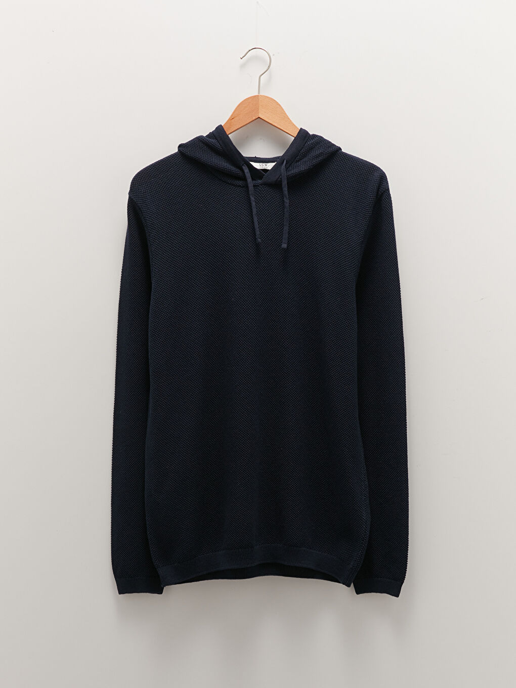 Lacivert Kapüşonlu Uzun Kollu Erkek Triko Kazak-5