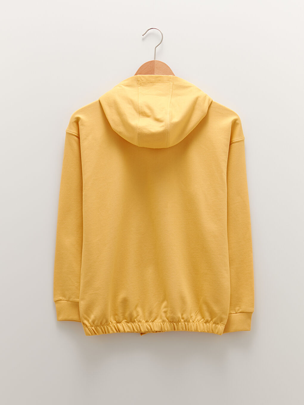 Sarı Kapüşonlu Baskılı Uzun Kollu Kız Çocuk Sweatshirt-1
