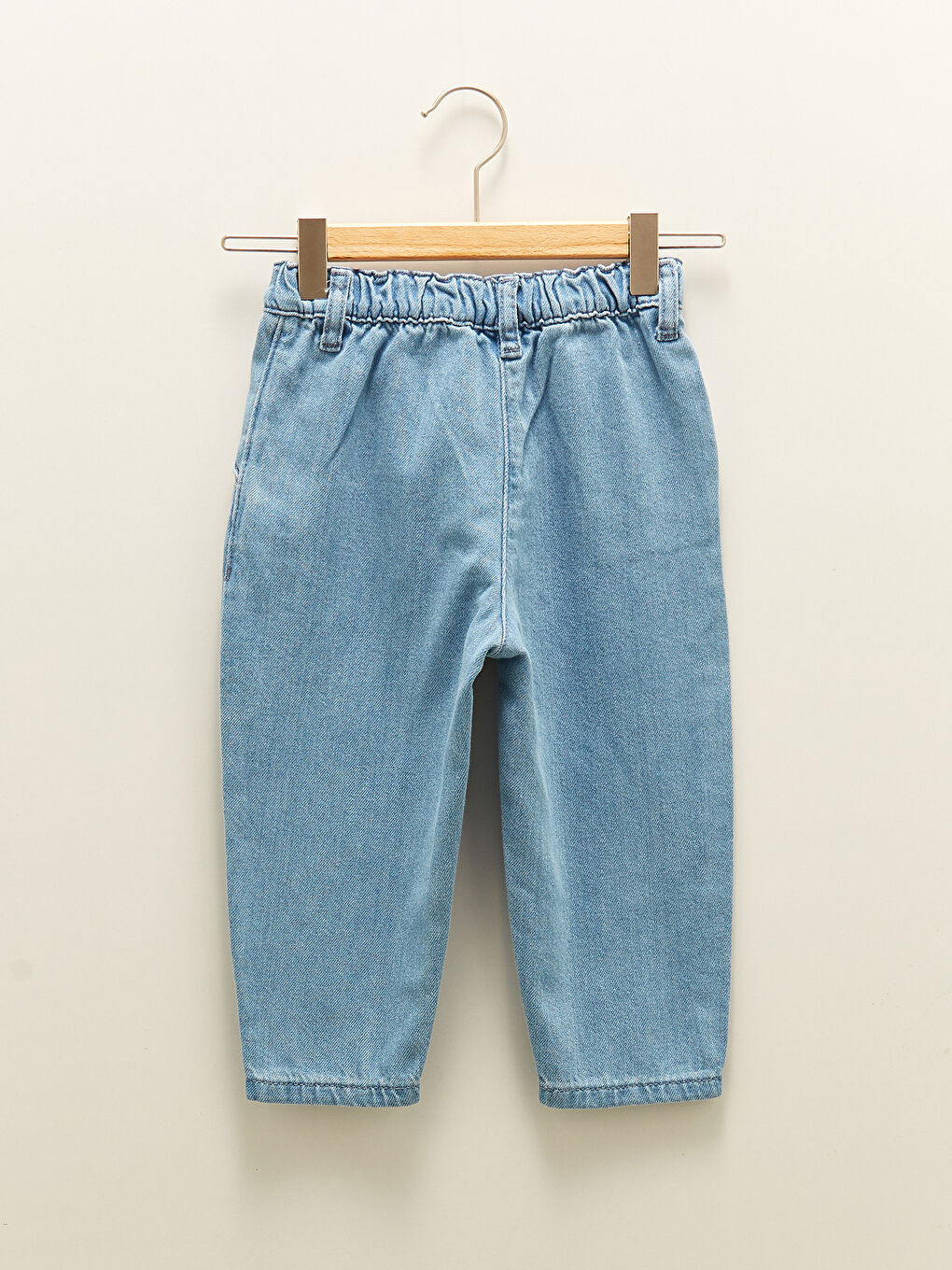 Elastic Waist Minnie Mouse Embroidered Cotton Baby Girl Jean Trousers-2