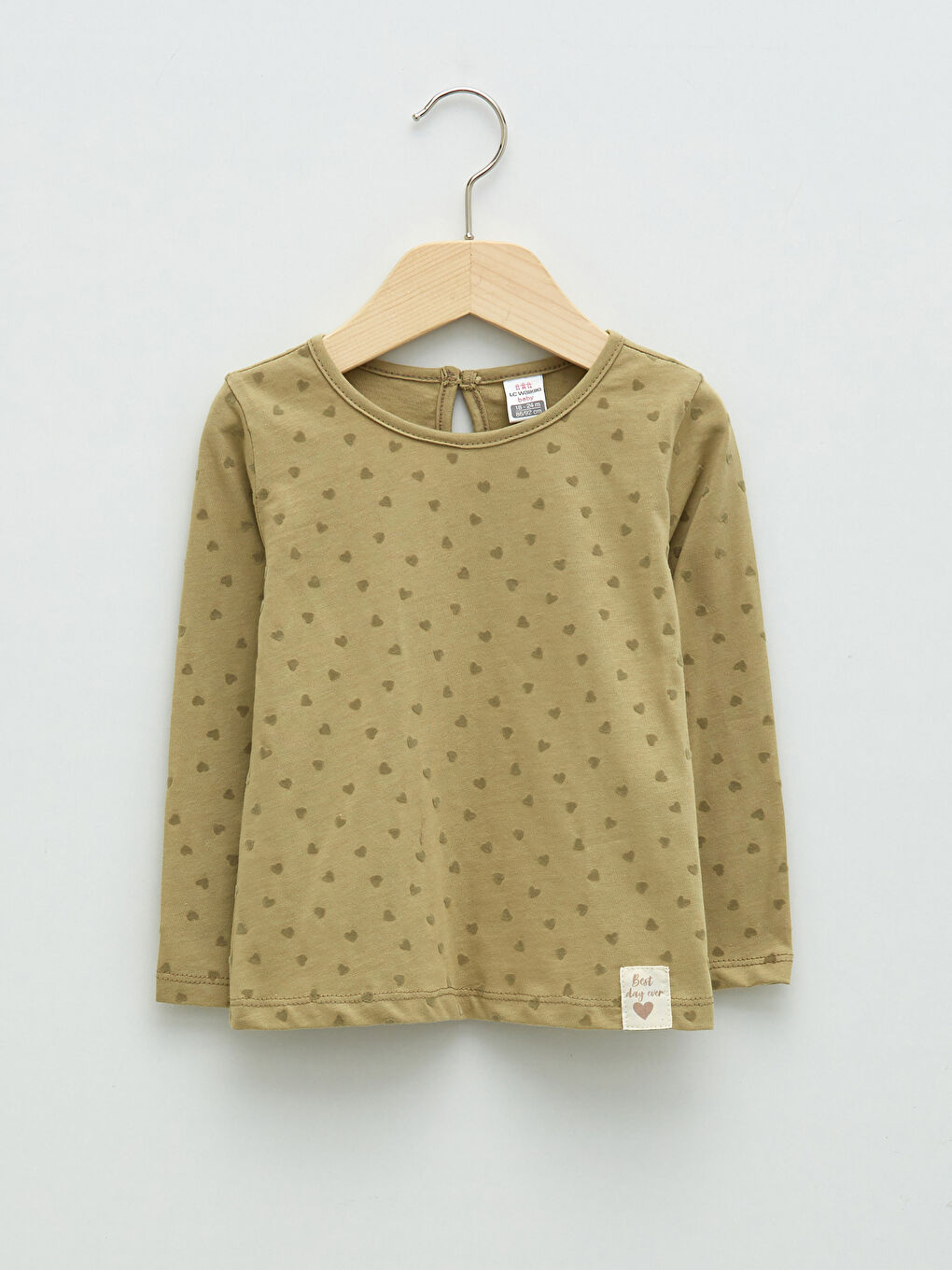 Crew Neck Long Sleeve Patterned Baby Girl T-Shirt