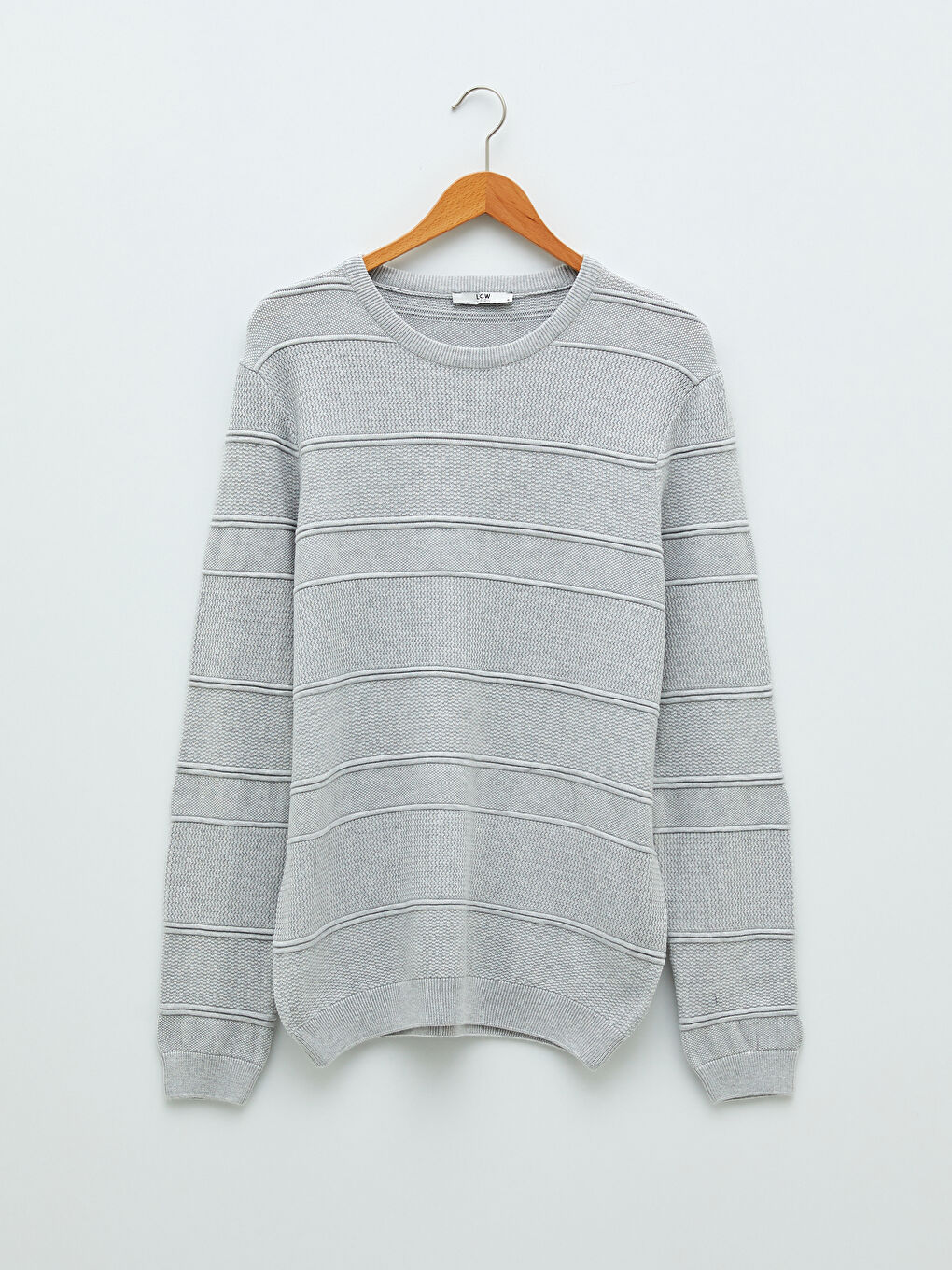 Rundhalsausschnitt Langarm Herren Strickpullover-5