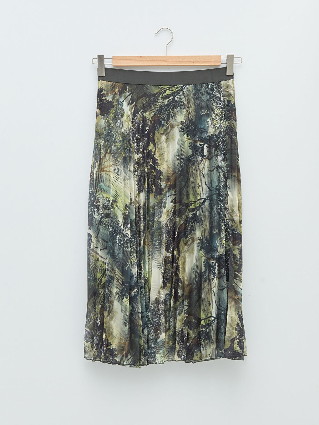 Jupe Plissée en Tissu Chiffon Imprimé à Taille Élastiquée pour Femmes-5