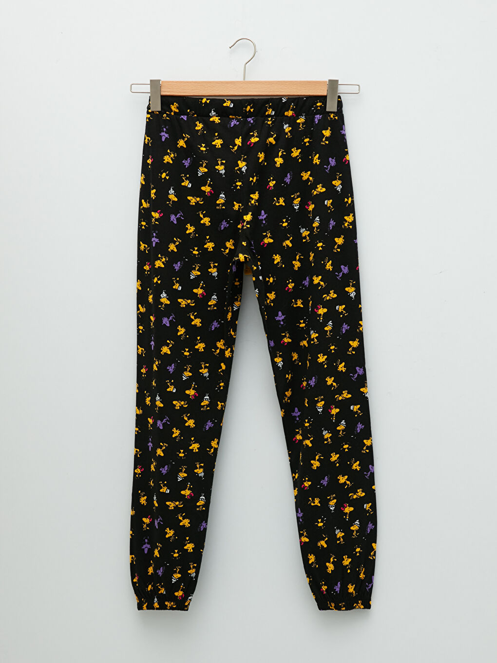 Siyah Bisiklet Yaka Snoopy Baskılı Kısa Kollu Kadın Pijama Takımı-9