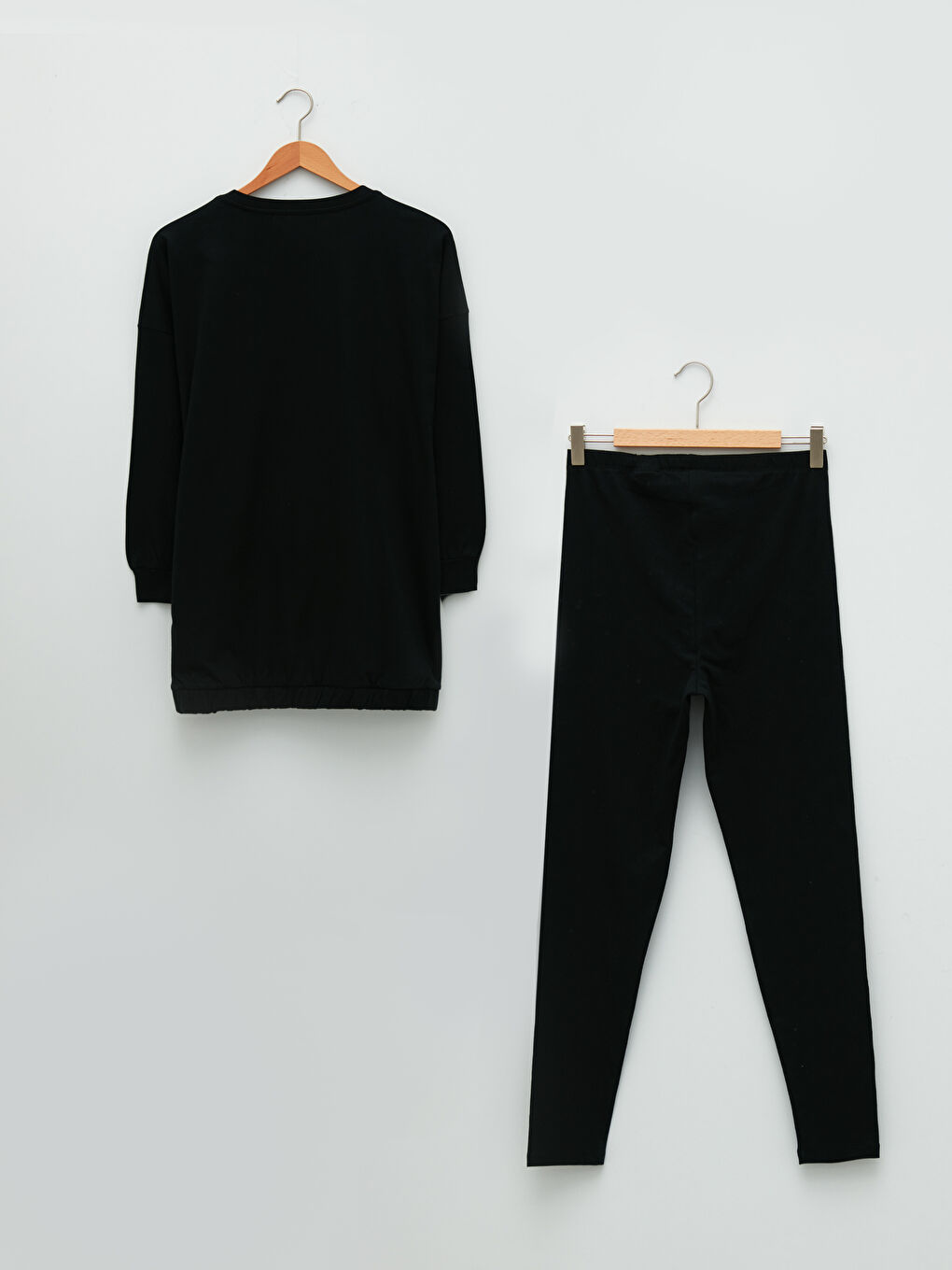 Siyah Bisiklet Yaka Snoopy Baskılı Uzun Kollu Pamuklu Kadın Pijama Takımı-6