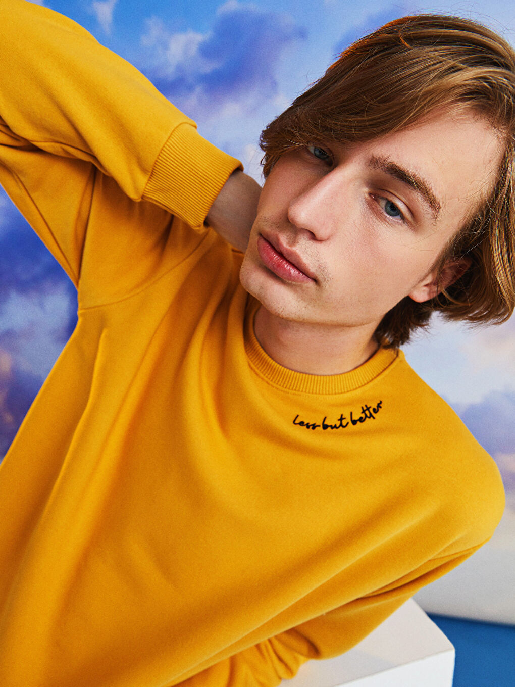XSIDE Bisiklet Yaka Baskılı Erkek Kalın Sweatshirt -W19997Z8-GCY