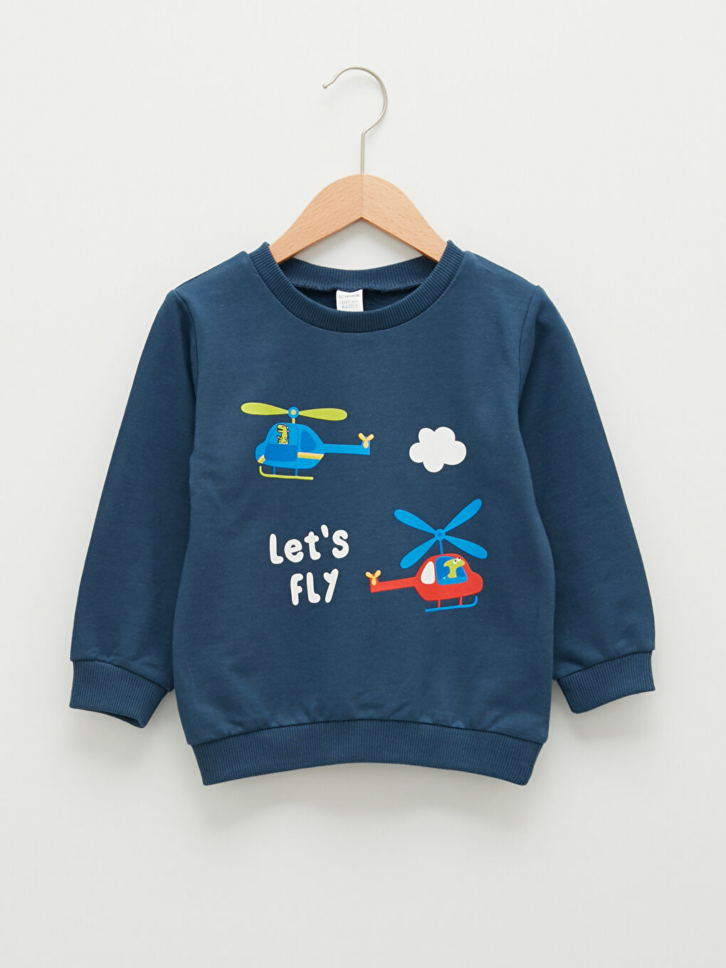 İndigo Bisiklet Yaka Uzun Kollu Baskılı Erkek Bebek Sweatshirt