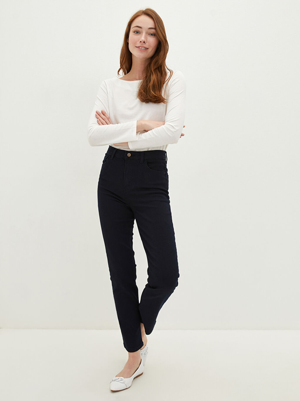 High Waist Mercury Skinny Fit Women's Jean Pants with Pocket Detail-1