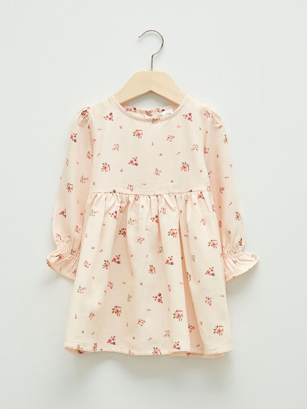 Crew Neck Long Sleeve Floral Baby Girls' Dress