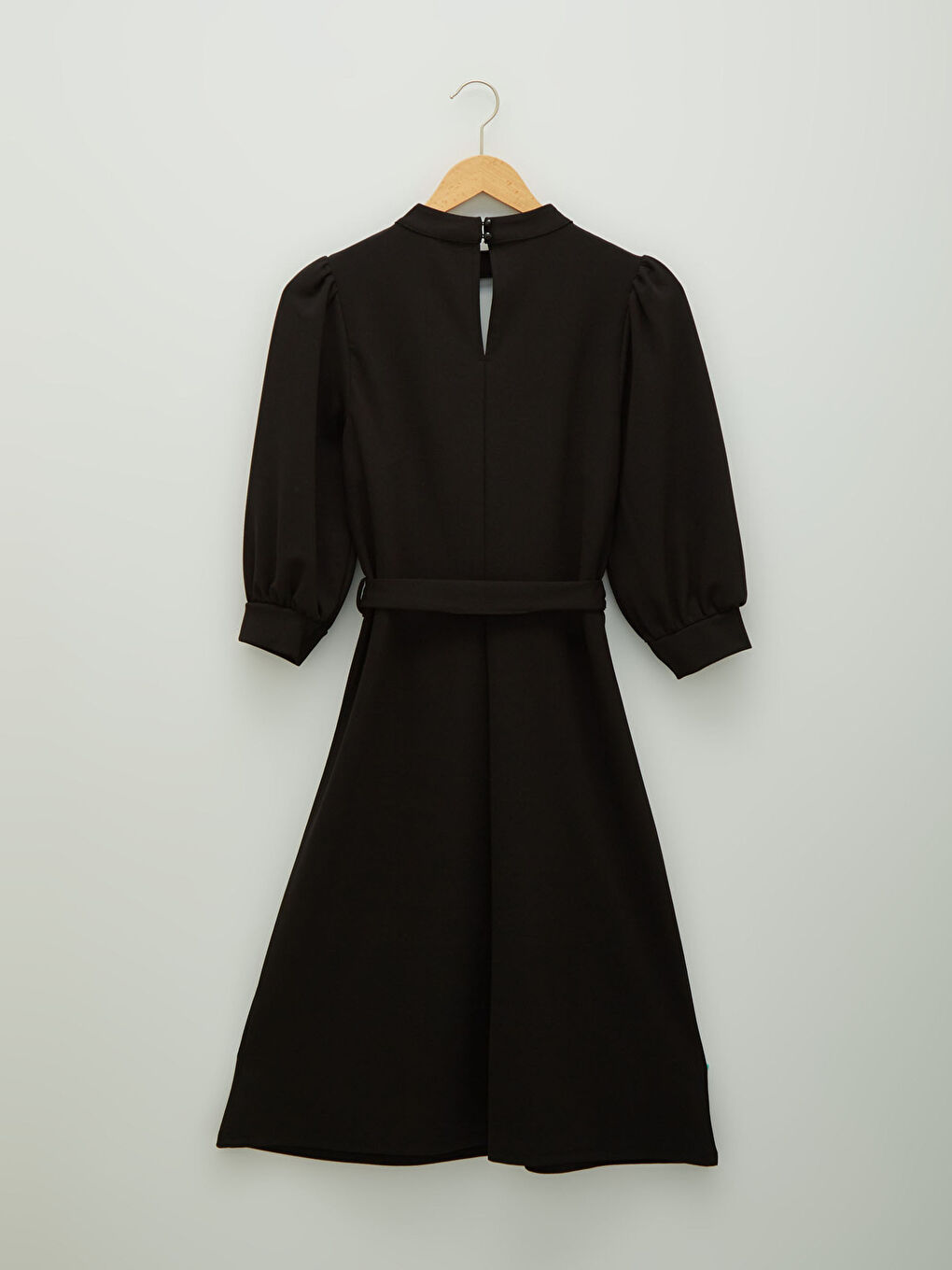 Rochie pentru Femei din Crep cu Guler Crep și Mâneci Tip Balon Simple-6