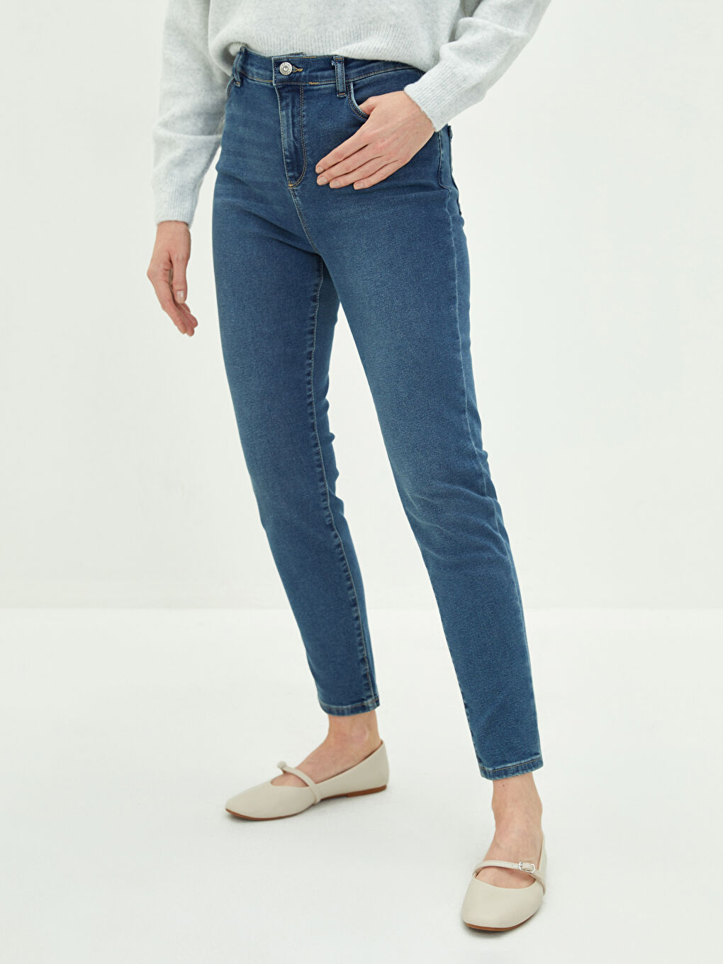 İndigo Mercury Skinny Fit Cep Detaylı Kadın Rodeo Jean Pantolon-3