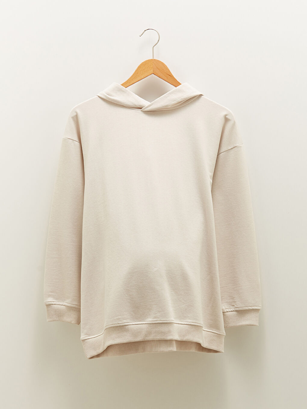 Plain Long Sleeve Maternity Hoodie-3